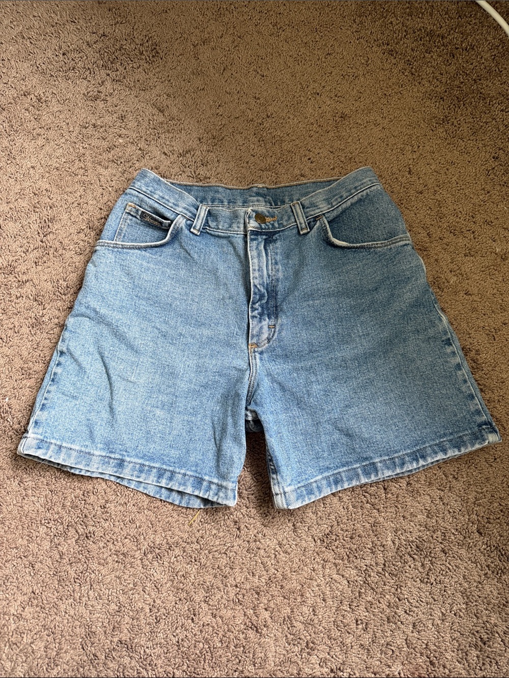 Wrangler Medium Blue Denim Cutoff Shorts - Picture 1 of 4